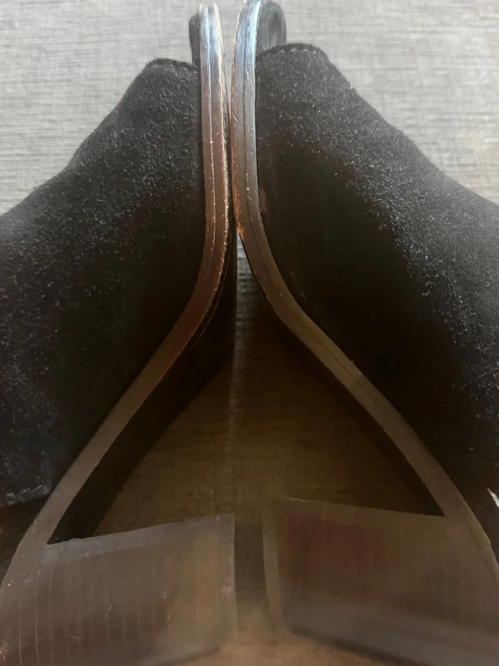 Frye Black Suede Open-Toe Slingback Sandals. Leather lined